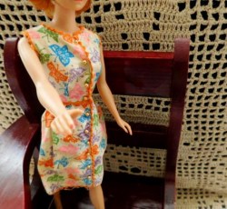 1628 BARBIE BRUNCH TIME SLEEVELESS BUTTERFLY DRESS 1965  @ ORANGE MULES